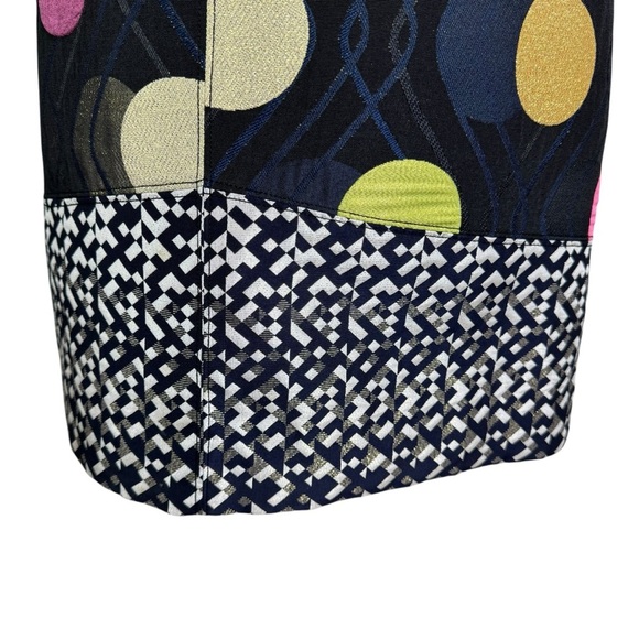 Anthropologie Maeve Tilde Metallic Polka Dot Mini Dress Navy Size S - Picture 5 of 12